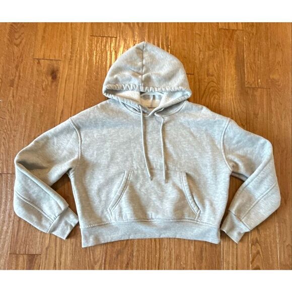 Amazon cropped grey pullover hoodie size M - Picture 2 of 8